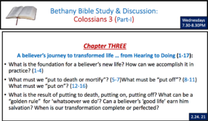 Colossians 2 - Part III  |  Colossians 3 - Part I