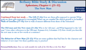 Ephesians 4 (The New Man) - Part II