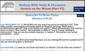 Matthew 6 (Destructive vs Divine Choice) - Part VI