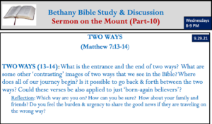 Matthew 7 (TWO WAYS & TWO TEACHINGS) - Part X