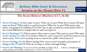 Matthew 6 (The Secret Believer) - Part V